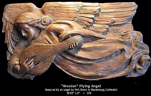 Wooden Flying Angel
